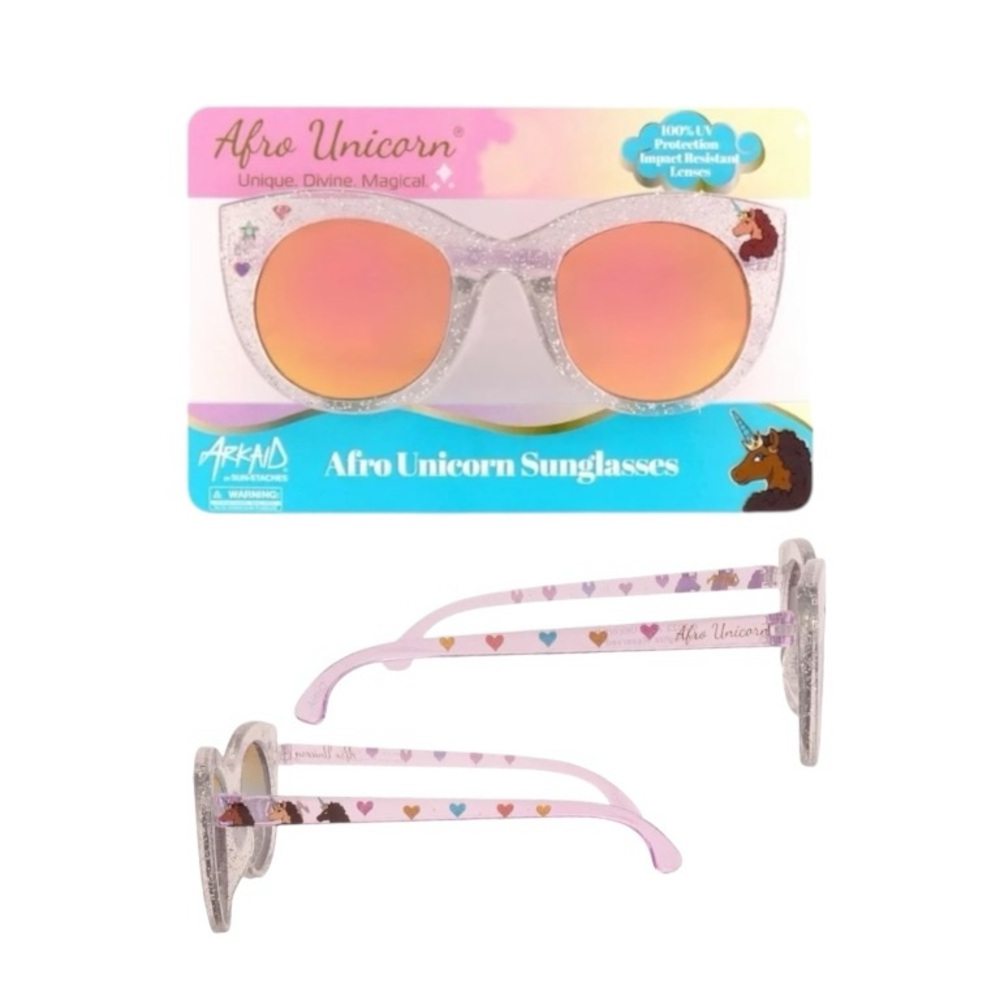 Afro Unicorn Glitter Cat Eye Sunglasses